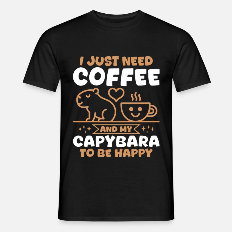 Capybara Coffee - Men's T-Shirt - black