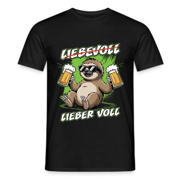 Bier Faultier | Liebevoll lieber voll Sloth - Männer T-Shirt - Schwarz - Vorne - AI Model Male 178 light (178cm)