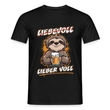 Bier Faultier | Liebevoll lieber voll Sloth - Männer T-Shirt - Schwarz - Vorne - AI Model Male 178 light (178cm)