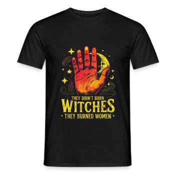 They Didn't Burn Witches Halloween Feminism - Men's T-Shirt - black - Front - AI Model Male 178 light (178cm)