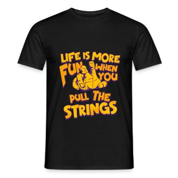 Puppeteer Ventriloquist Pull The Strings - Men's T-Shirt - black - Front - AI Model Male 178 light (178cm)