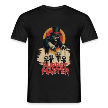 Puppeteer Ventriloquist Puppet Master - Men's T-Shirt - black - Front - AI Model Male 178 light (178cm)