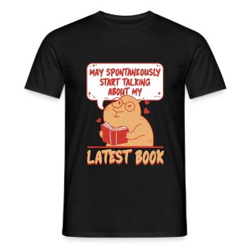 Autor Autoren Talking About my Latest Book - Männer T-Shirt - Schwarz - Vorne - AI Model Male 178 light (178cm)
