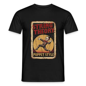 Ventriloquist String Theory Puppet Style - Men's T-Shirt - black - Front - AI Model Male 178 light (178cm)