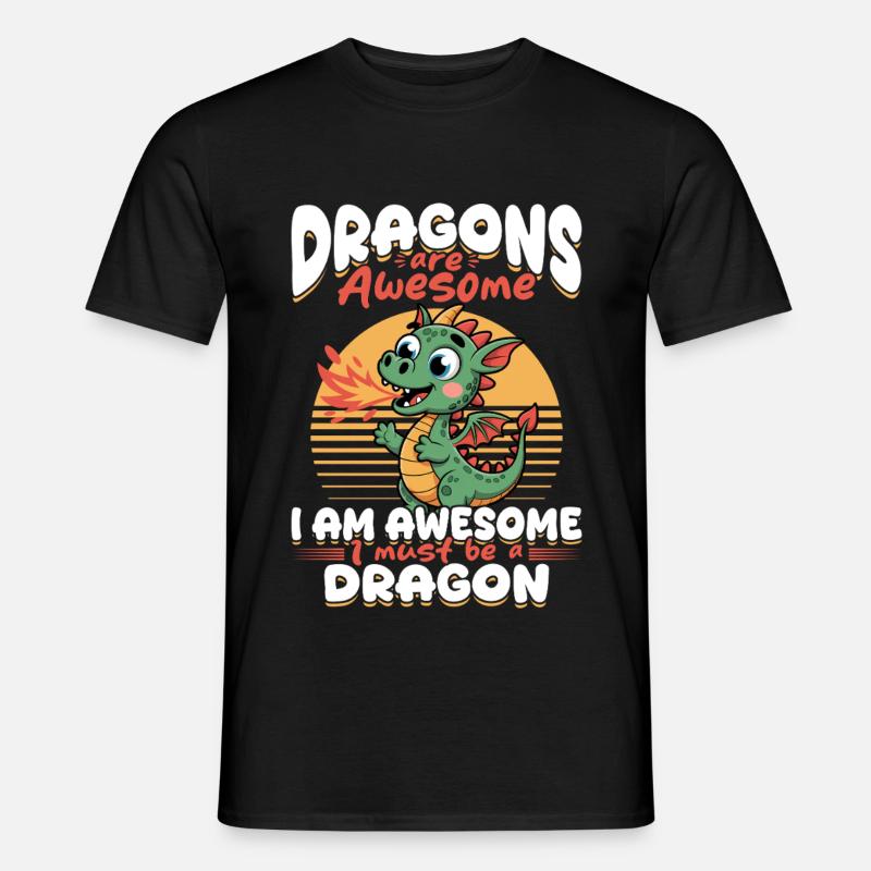 Fantasy Dragons Mythical Creatures - Männer T-Shirt - Schwarz