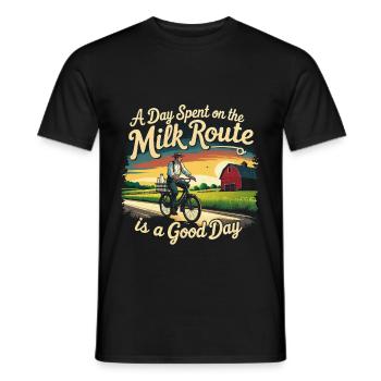Milchmann A Day Spent On The Milk Route - Männer T-Shirt - Schwarz - Vorne - AI Model Male 178 light (178cm)