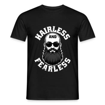 Perte de cheveux chauves Chauve Sans poils et intrépide - T-shirt homme - noir - Devant - AI Model Male 178 light (178cm)