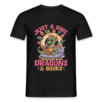 Fantasy Book reading Mythical Creatures - Männer T-Shirt - Schwarz - Vorne - AI Model Male 178 light (178cm)