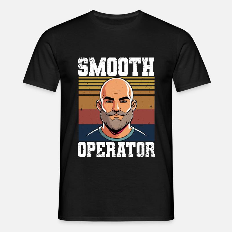 Glatze Haarausfall Glatzkopf Smooth Operator - Männer T-Shirt - Schwarz
