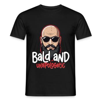 Perte de cheveux chauve Tête chauve et sans excuses - T-shirt homme - noir - Devant - AI Model Male 178 light (178cm)