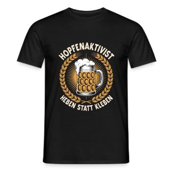 Hopfenaktivist Heben statt kleben Sauftour | Bier - Männer T-Shirt - Schwarz - Vorne - AI Model Male 178 light (178cm)