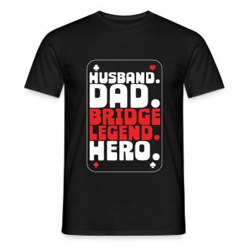 Bridge Player Husband Dad Bridge Legend - Men's T-Shirt - black - Front - AI Model Male 178 light (178cm)