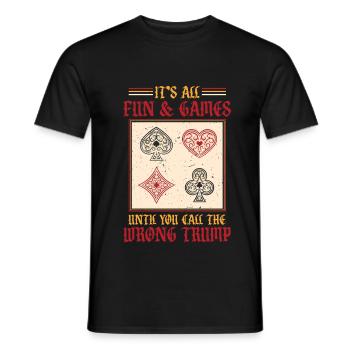 Bridge Player - Men's T-Shirt - black - Front - AI Model Male 178 light (178cm)