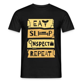 Home Inspector Eat Sleep Inspect - Men's T-Shirt - black - Front - AI Model Male 178 light (178cm)