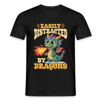 Fantasy Dragon Mythical Creatures - Men's T-Shirt - black - Front - AI Model Male 178 light (178cm)