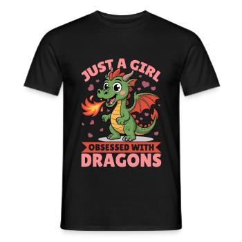 Fantasy Dragon Mythical Creatures - Men's T-Shirt - black - Front - AI Model Male 178 light (178cm)