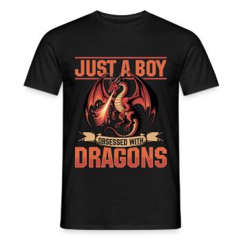 Fantasy Dragon Mythical Creatures - Men's T-Shirt - black - Front - AI Model Male 178 light (178cm)