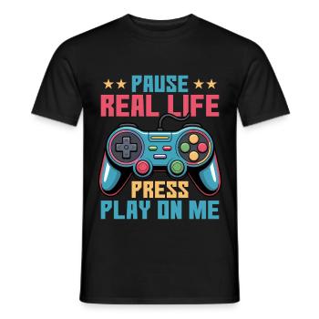 Gamer Gaming Controller Video Game - Männer T-Shirt - Schwarz - Vorne - AI Model Male 178 light (178cm)
