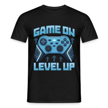 Gamer Gaming Controller Jeu Vidéo - T-shirt homme - noir - Devant - AI Model Male 178 light (178cm)