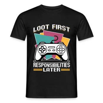 Gamer Gaming Controller Jeu Vidéo - T-shirt homme - noir - Devant - AI Model Male 178 light (178cm)