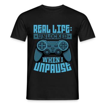 Gamer Gaming Controller Video Game - Männer T-Shirt - Schwarz - Vorne - AI Model Male 178 light (178cm)