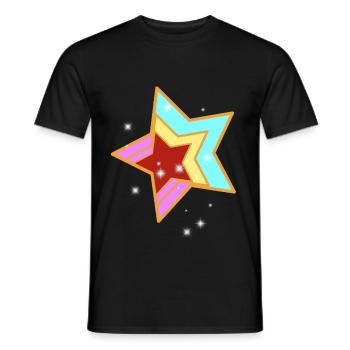 Retro Sterne Vintage 60er 80er - Männer T-Shirt - Schwarz - Vorne - AI Model Male 178 light (178cm)