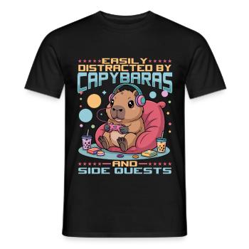 Gamer Gaming Capybara Video Game - Männer T-Shirt - Schwarz - Vorne - AI Model Male 178 light (178cm)