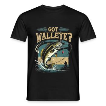 Glasseye Perch Zander Angler Vous avez du doré jaune ? - T-shirt homme - noir - Devant - AI Model Male 178 light (178cm)