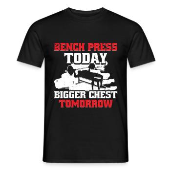 Brusttraining Bodybuilder Bench Press Today - Männer T-Shirt - Schwarz - Vorne - AI Model Male 178 light (178cm)
