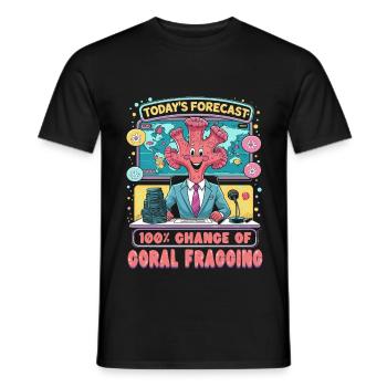 Reproduction des coraux 100 % de chance de ragage des coraux - T-shirt homme - noir - Devant - AI Model Male 178 light (178cm)