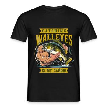 Glasaugenbarsch Zander Catching Walleyes - Männer T-Shirt - Schwarz - Vorne - AI Model Male 178 light (178cm)