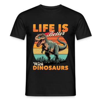 Dinosaur T-Rex kids - Men's T-Shirt - black - Front - AI Model Male 178 light (178cm)