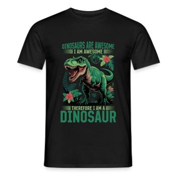 Dinosaur T-Rex kids - Men's T-Shirt - black - Front - AI Model Male 178 light (178cm)