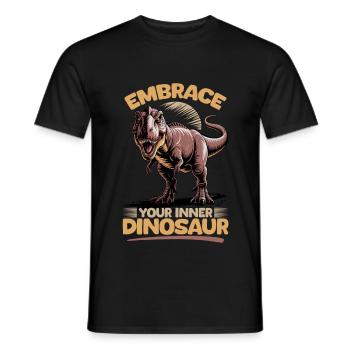 Dinosaur T-Rex kids - Men's T-Shirt - black - Front - AI Model Male 178 light (178cm)