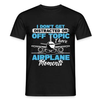 Airplane Kids Travel Pilot Toddler - Men's T-Shirt - black - Front - AI Model Male 178 light (178cm)