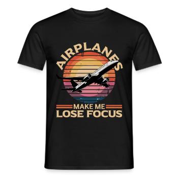 Airplane Kids Travel Pilot Toddler - Men's T-Shirt - black - Front - AI Model Male 178 light (178cm)