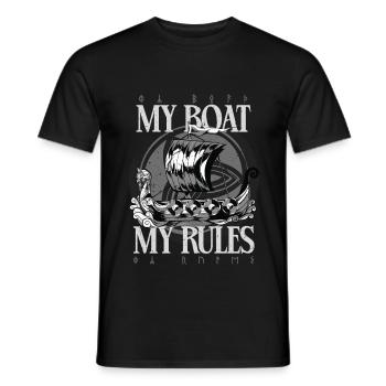 Wikinger Heidnische Kultur My Boat My Rules - Männer T-Shirt - Schwarz - Vorne - AI Model Male 178 light (178cm)