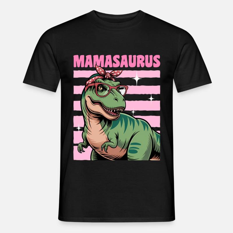 Dinosaur T-Rex Mamasaurus - Männer T-Shirt - Schwarz