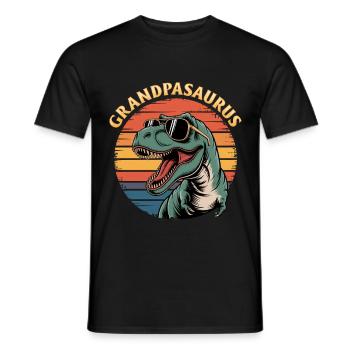 Dinosaur T-Rex Grandpasaurus - Men's T-Shirt - black - Front - AI Model Male 178 light (178cm)
