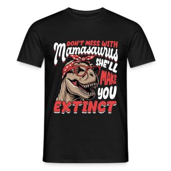 Dinosaur T-Rex Mamasaurus - Men's T-Shirt - black - Front - AI Model Male 178 light (178cm)