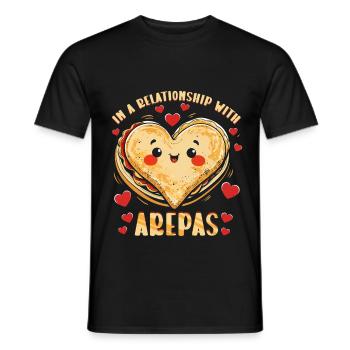 Arepa In A Relationship With Arepas - Männer T-Shirt - Schwarz - Vorne - AI Model Male 178 light (178cm)
