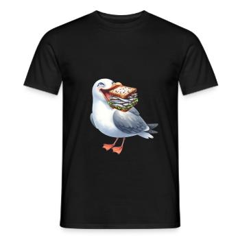 Mare del Nord Mar Baltico Gabbiano Gabbiani Aringhe Marittime - T-shirt uomo - nero - Fronte - AI Model Male 178 light (178cm)
