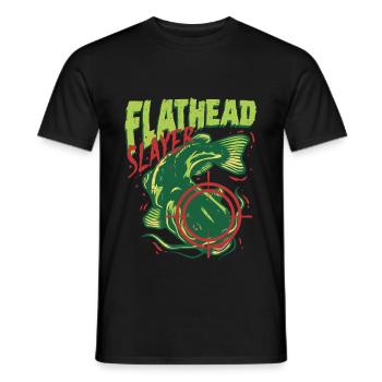 Poisson-chat à tête plate Flathead - T-shirt homme - noir - Devant - AI Model Male 178 light (178cm)