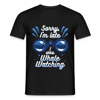 Walbeobachtung : J’observais les baleines - T-shirt homme - noir - Devant - AI Model Male 178 light (178cm)