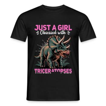 Dinosaur Triceratops Prehistoric - Männer T-Shirt - Schwarz - Vorne - AI Model Male 178 light (178cm)