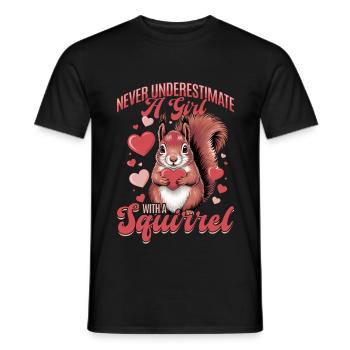 Écureuil drôle Animal - T-shirt homme - noir - Devant - AI Model Male 178 light (178cm)