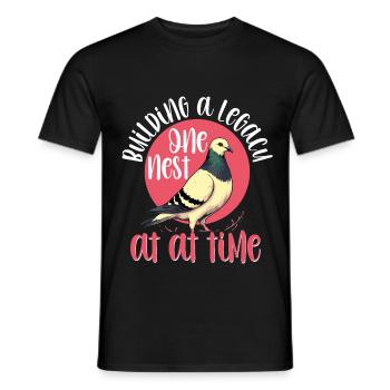 Pigeon fancier One Nest at a Time - Men's T-Shirt - black - Front - AI Model Male 178 light (178cm)