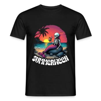 Meerjungfrau Meerjungfrauen Summerween - Männer T-Shirt - Schwarz - Vorne - AI Model Male 178 light (178cm)