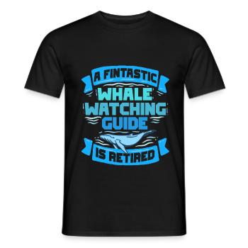 Guide d’observation des baleines de Walbeobachtung Fintastic - T-shirt homme - noir - Devant - AI Model Male 178 light (178cm)