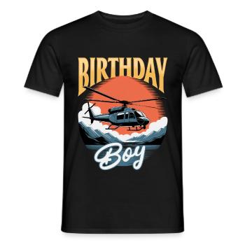 Helicopter funny Pilot - Männer T-Shirt - Schwarz - Vorne - AI Model Male 178 light (178cm)